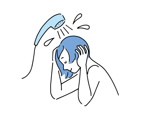 お湯洗髪の方法